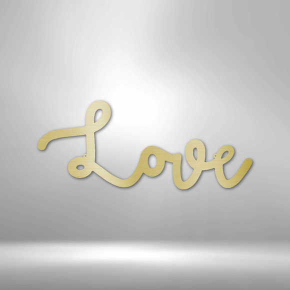 Love Script Steel Sign Laser Cut Powder Coated Home & Office Metal Wall Decor Mu